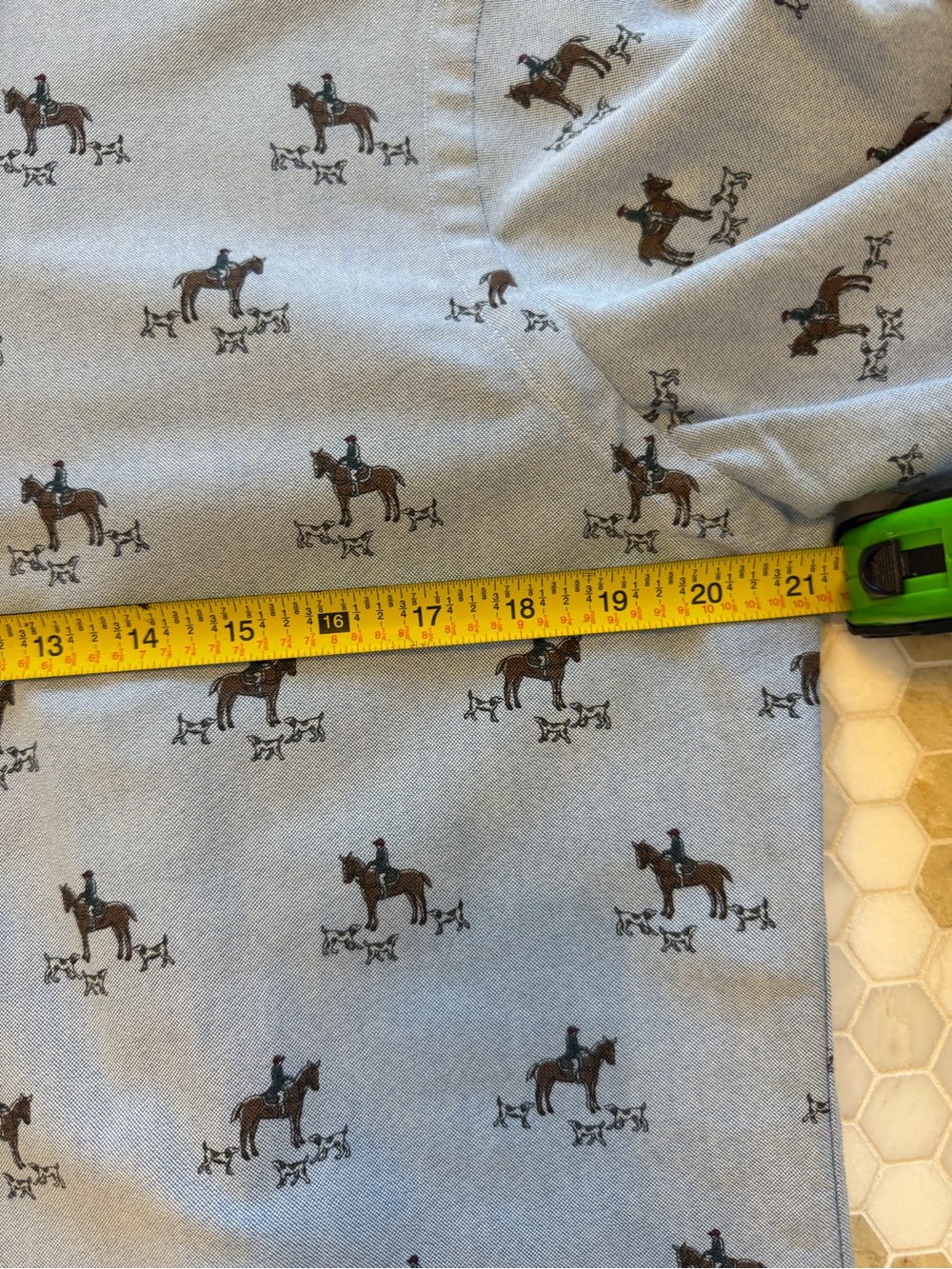 Ralph Lauren Light Blue Horse-Print Button-Down Shirt Size Medium - Picture 10 of 12